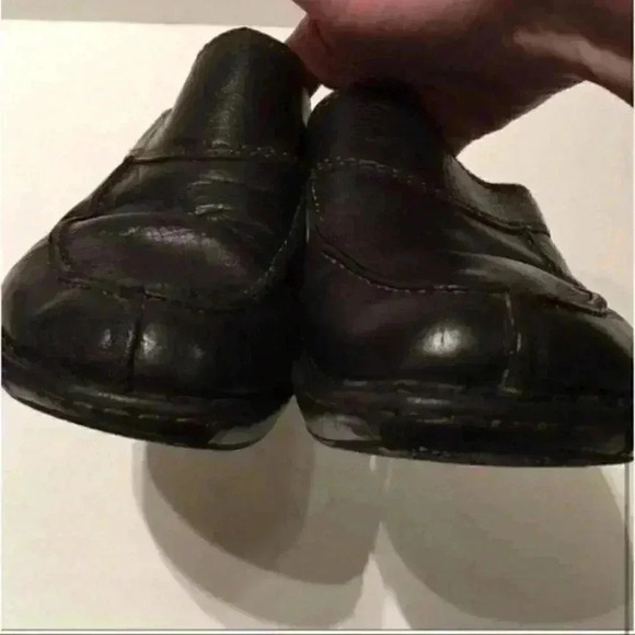 Born Wedges Size 9 40.5 M/W black leather mules - Picture 6 of 7